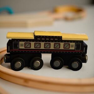 Battat Wooden Passenger Train Classic & Compatible Wooden Toy Train Car B4